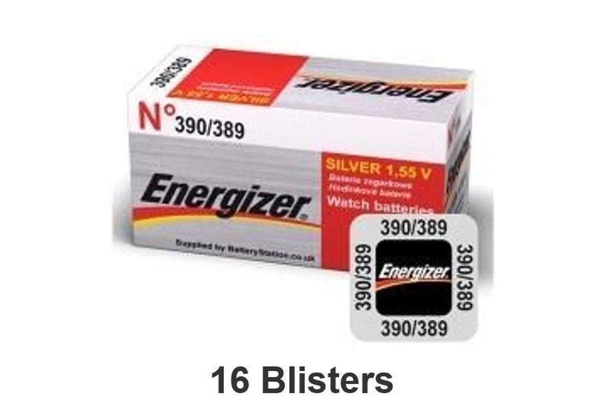 16 stuks (16 blisters a 1 stuk) Energizer knoopcel 389/390 MD horloge batterij zilver oxide