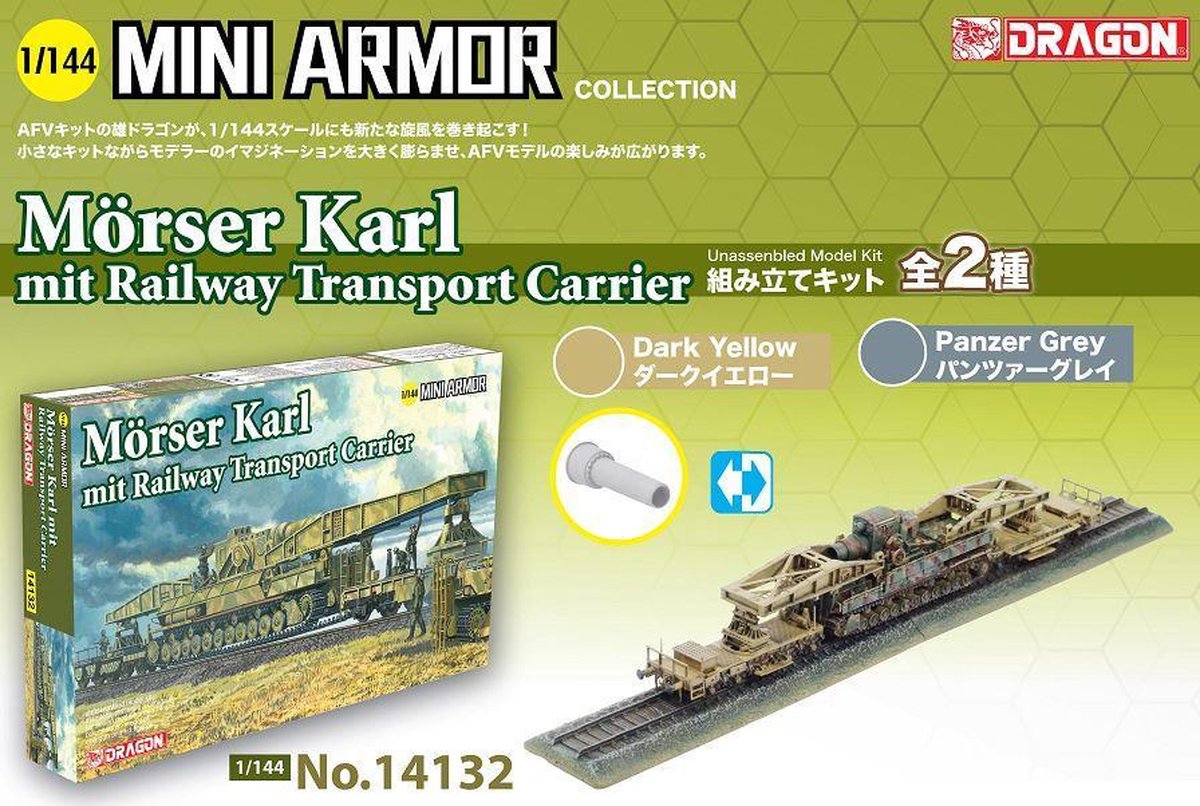 Dragon - Mini Armor Morser Karl Railway Transport (2/20) * - DRA14132 - modelbouwsets