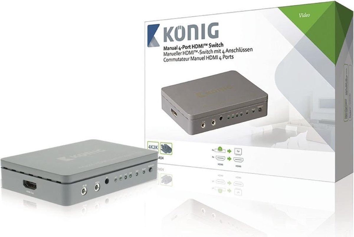 König 4-poorts HDMI Schakelaar
