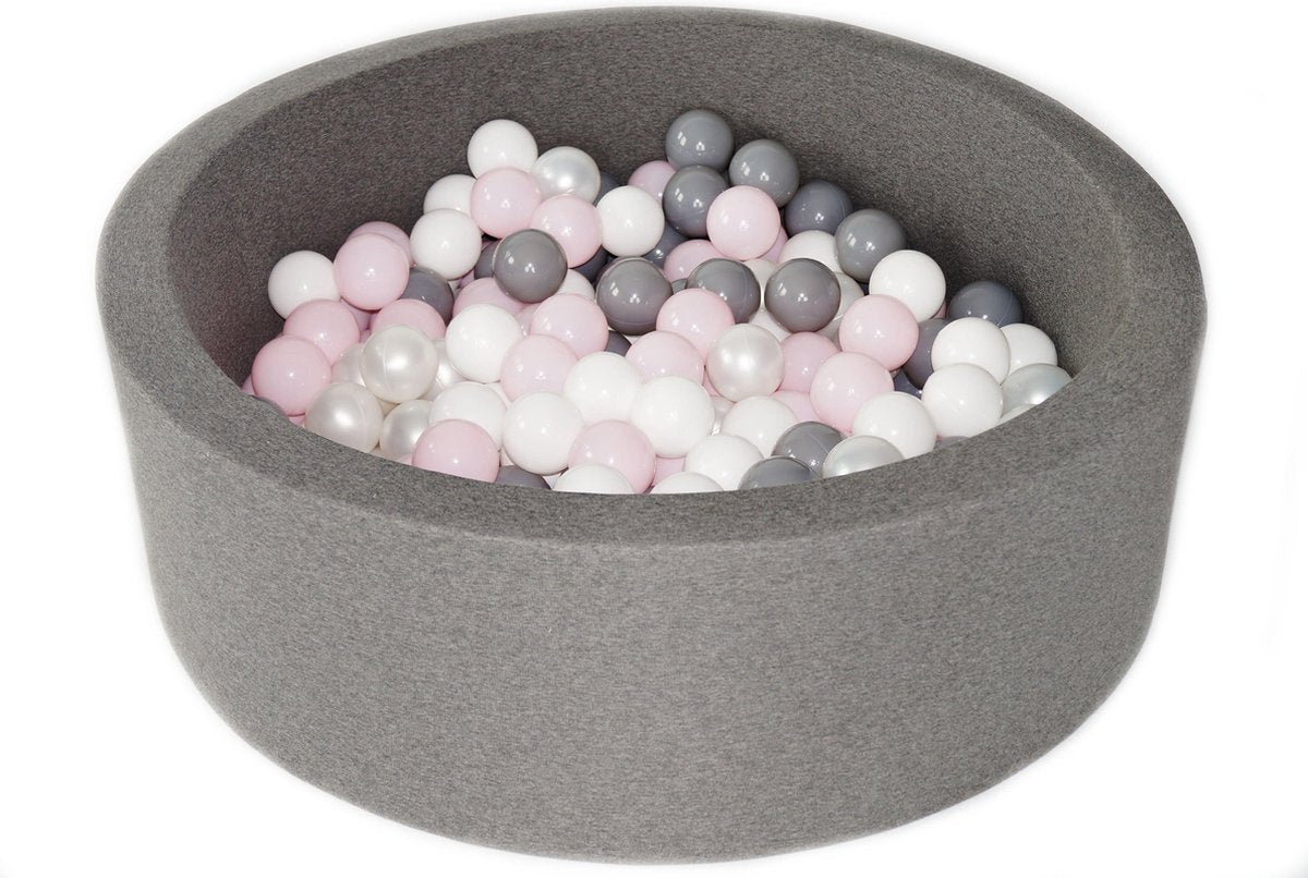 Ballenbad 90x30cm inclusief 200 ballen - Grafiet: wit