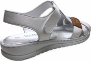 Manlisa velcro 3 kruisjes platte lederen comfort sandalen S147-20-1725 wit mt 40