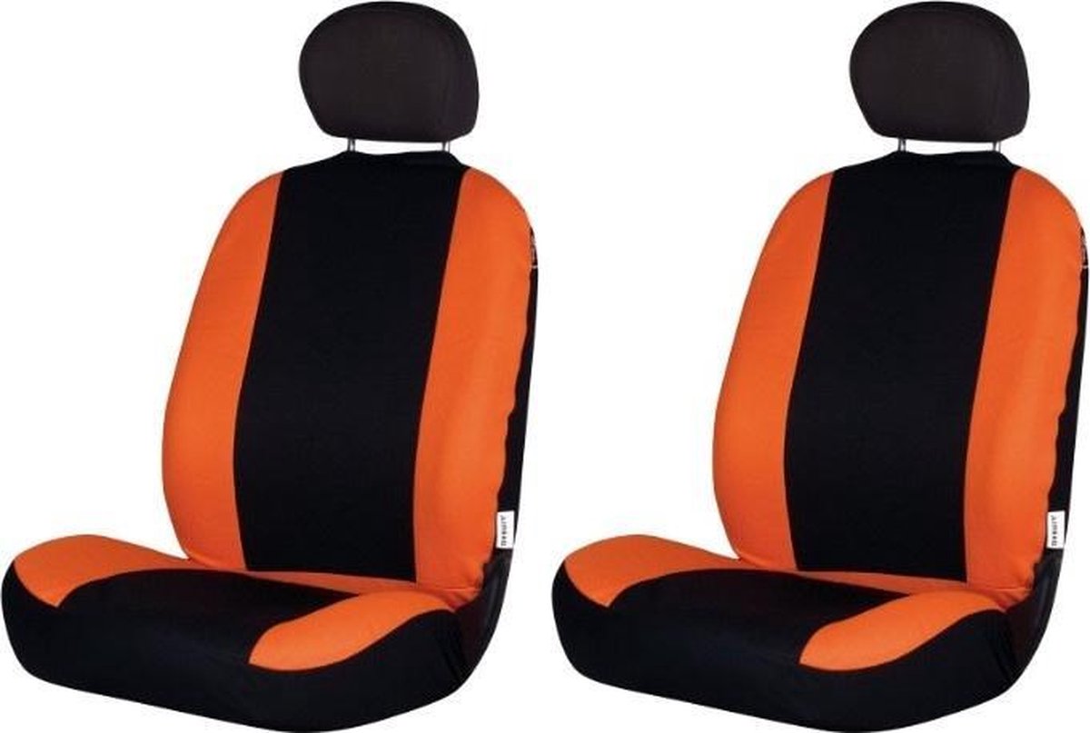 Race Sport Stoelhoezenset Road Uni Polyester Zwart/oranje 4-delig