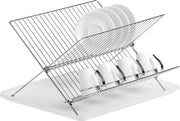 Luxe wit afdruiprek 2-laags met lekbak 43 x 32 cm - Zeller - Keukenbenodigdheden - Afwassen/drogen - Afdruiprekken met lekbak
