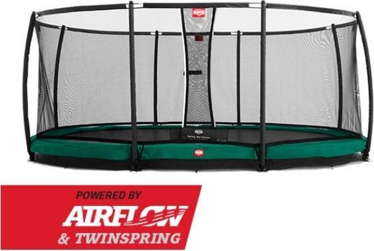 Trampoline BERG Grand Champion InGround 520 x 345 Green + Safety Net Deluxe