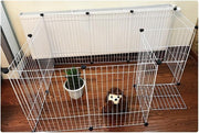 Baymate Opvouwbare Hond Hek Gates Voor Hond Kat Bewaker Installeer Gemakkelijk Behuizing Hondenhekken Puppy Kennel Huis Oefening Training White With Door 10PCS