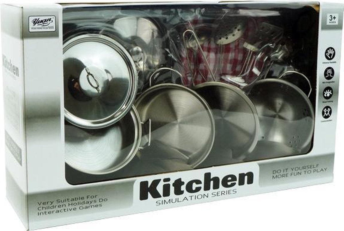 Pannenspeelset RVS met accessoires