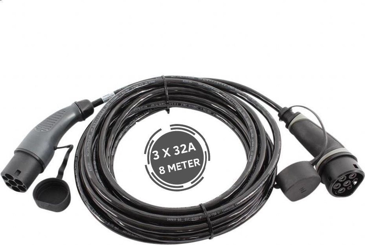Ratio Basic Line laadkabel | type 2 naar type 2 | 22 kW | fase 3 - 32A | 8 meter