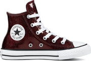 CHUCK TAYLOR ALL STAR - HI - DARK BURGUNDY/NATURAL/WHITE  - maat  27
