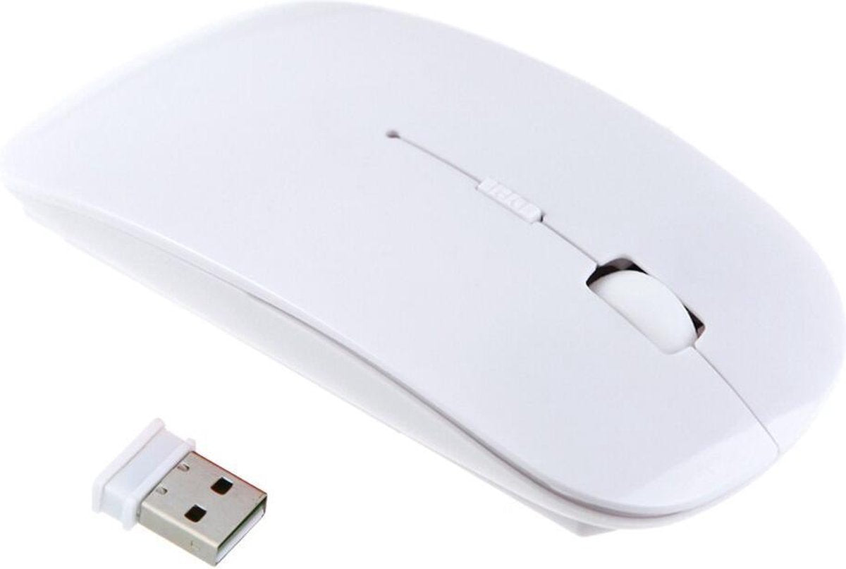 2.4 Ghz draadloze muis - 1600 dpi - Wit - Plug&play