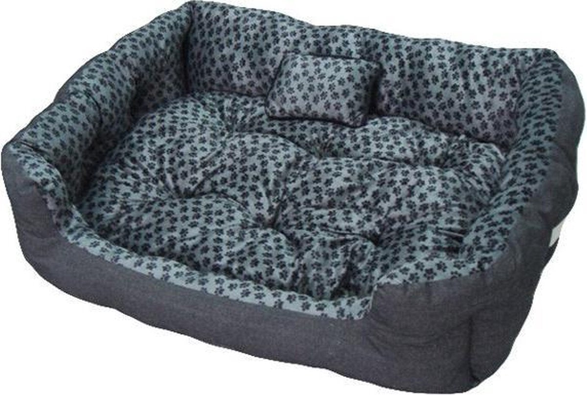 Dierenbed Niclas l Grijs pootmotief