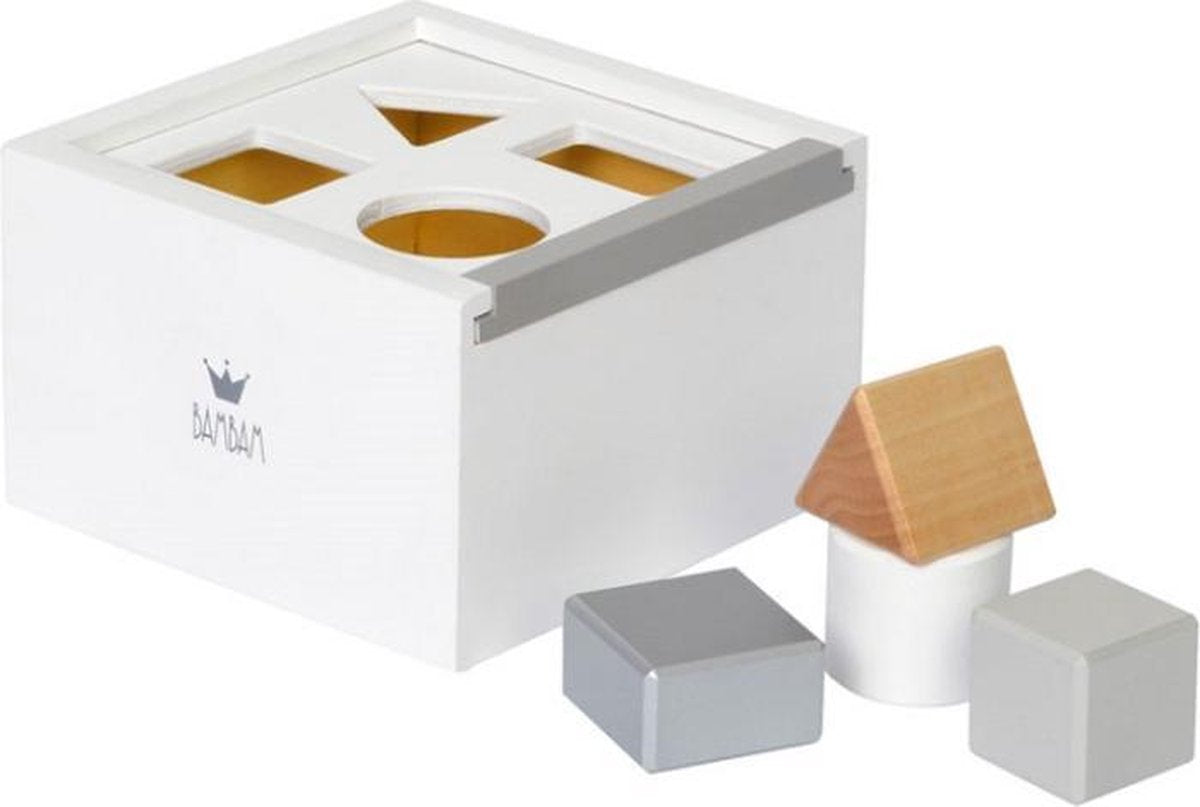 Wood block box white