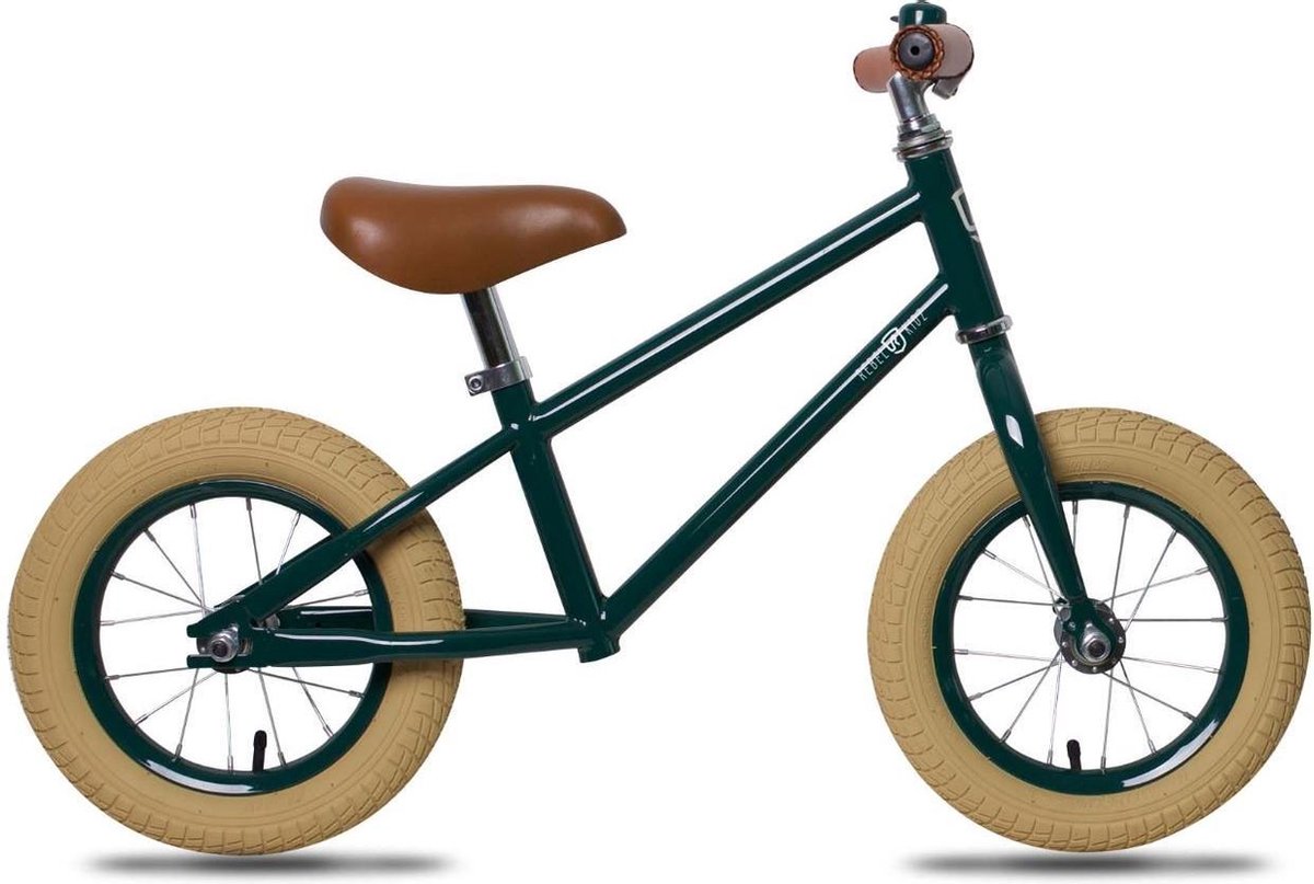 rebel kids loopfiets rick 12 inch donker groen 6600800