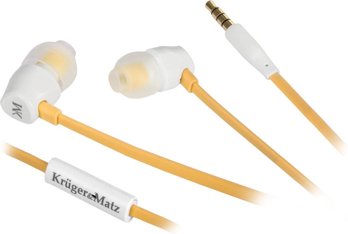 Krüger & Matz KMD10Y - Eigentijdse siliconen in-ear oordopjes - geel