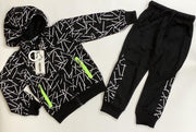 S&C joggingpak / trainingspak / vrijetijdspak - zwart/zilver/neon - maat 116/122 (8)