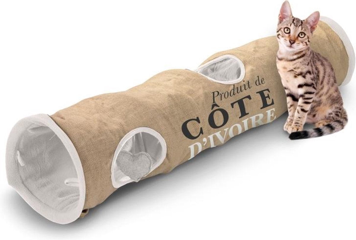 Home Collection Cote d'Ivoire Jute Kattentunnel - 120 x 25 x 25 cm