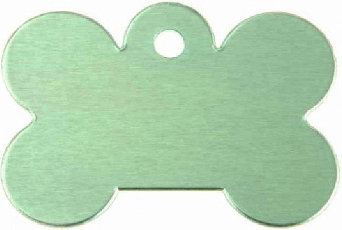 Hondenpenning groot groen | 1 zijde graveren | 40x28 mm