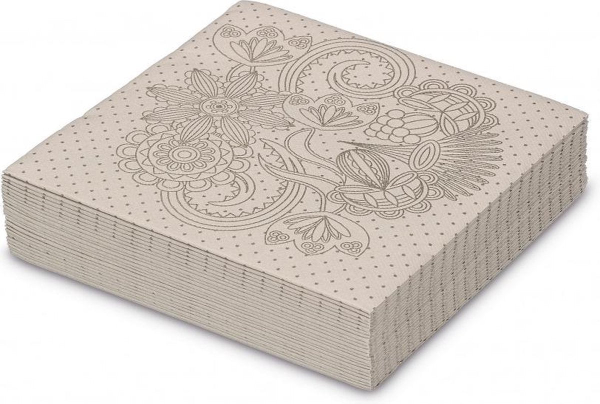 GALA Servetten - Mia Pebble Gold - 40x40cm - 25 Stuks - Dessin