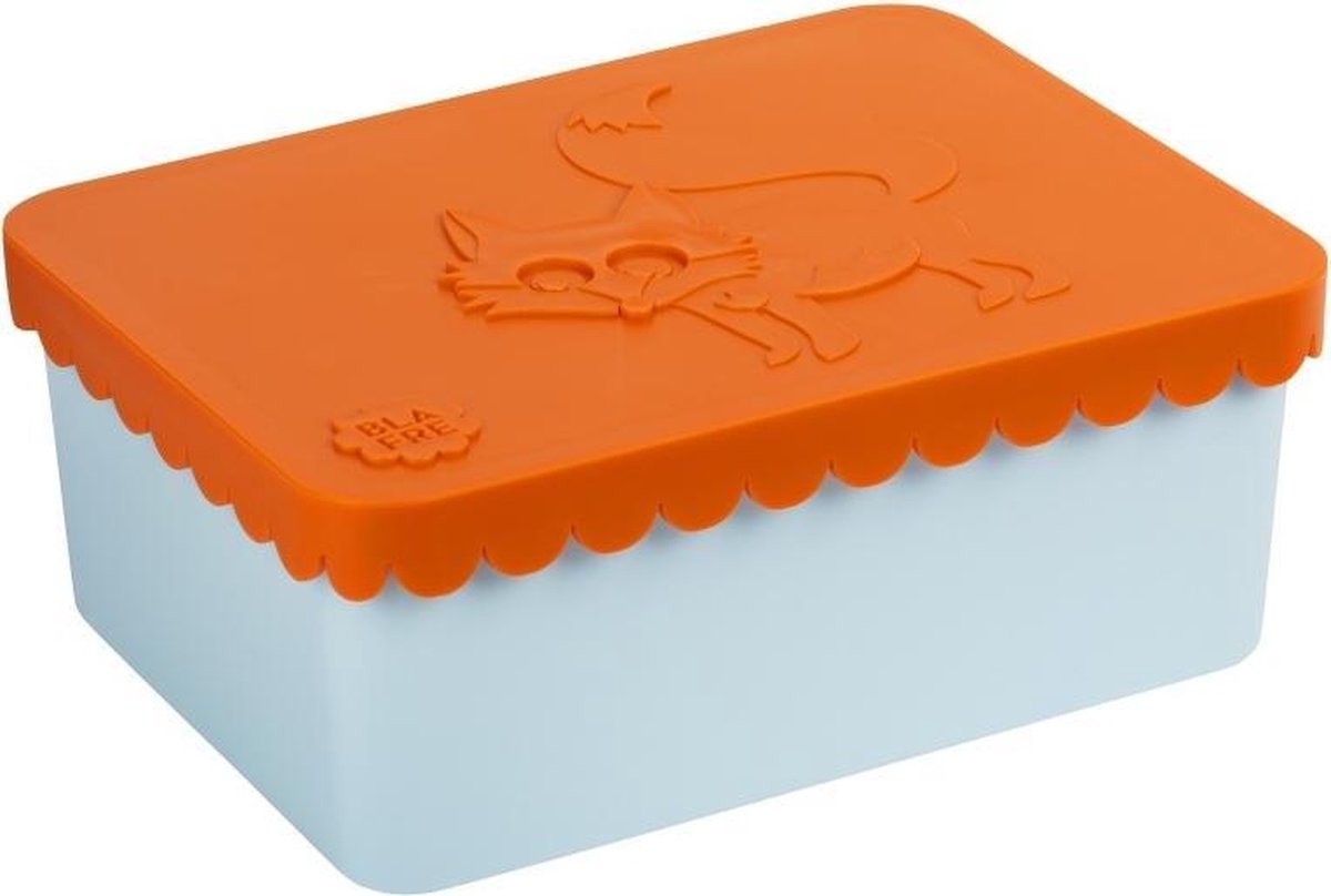 Brooddoosje Vos oranje/lichtblauw | Blafre