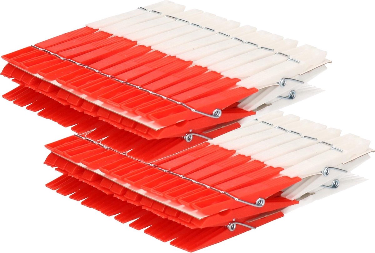 144x Wasknijpers gekleurd - Plastic wasgoedknijpers - Knijpers/wasspelden voor wasgoed 144 stuks