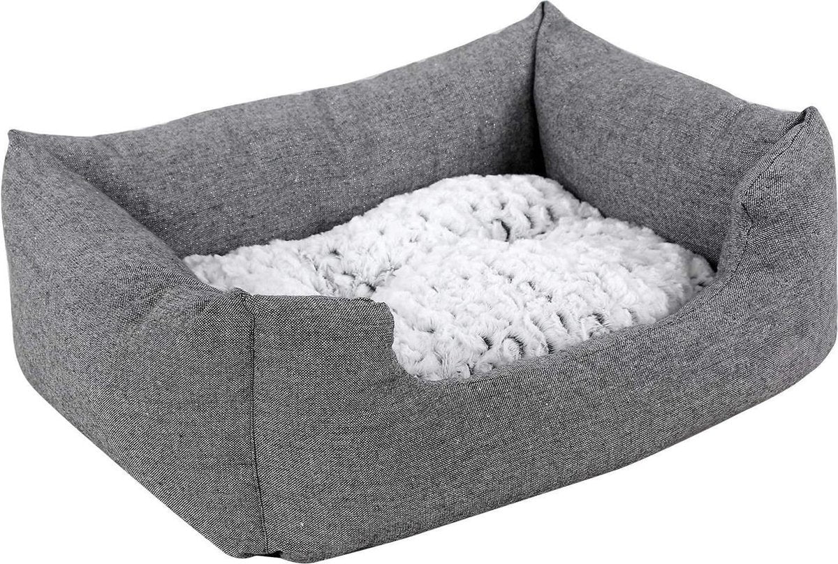 Sefaras Deluxe Hondenmand - Afneembare kussen - 60 x 50 cm - M - Grijs