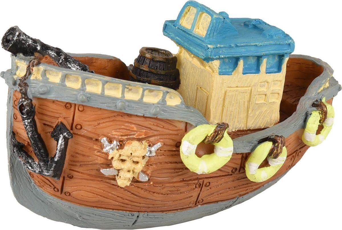 Aquarium Ropa Scheepswrak Piraat - Bruin - 12 x 7 x 7 cm