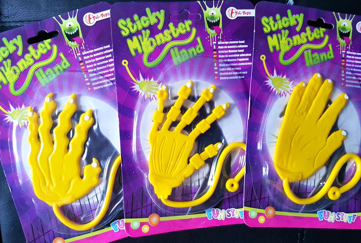 Sticky Monster hand Geel