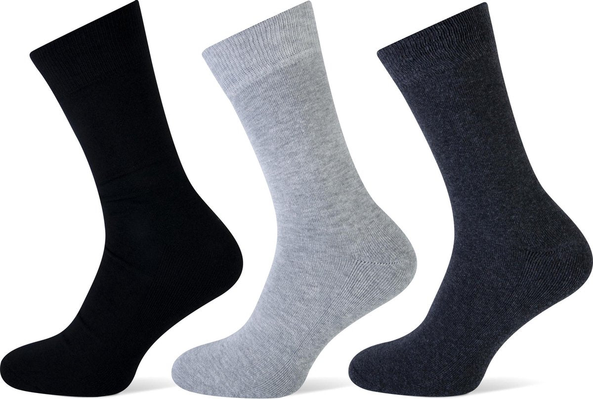 Teckel comfort sokken badstof zool  grijs mix - 40/46 - 3 pack