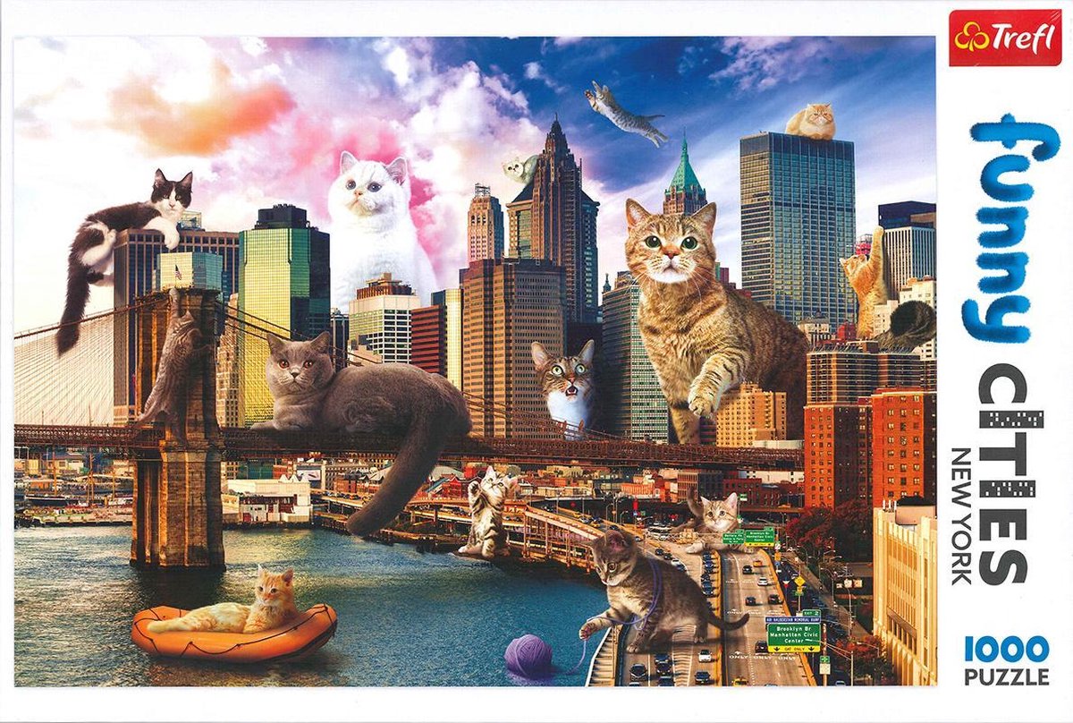 Trefl Puzzel 1000 Stuks - Katten in New York - Funny Cities