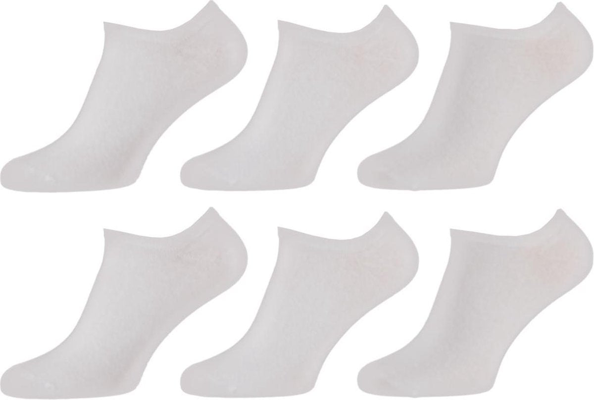 Premium Sneaker Sokken Heren Sokken Dames 6 paar - Wit - Sneaker Sokken Heren Sokken Dames - Maat 39/42