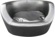 Hondenbank Leatherlook zwart + kussen