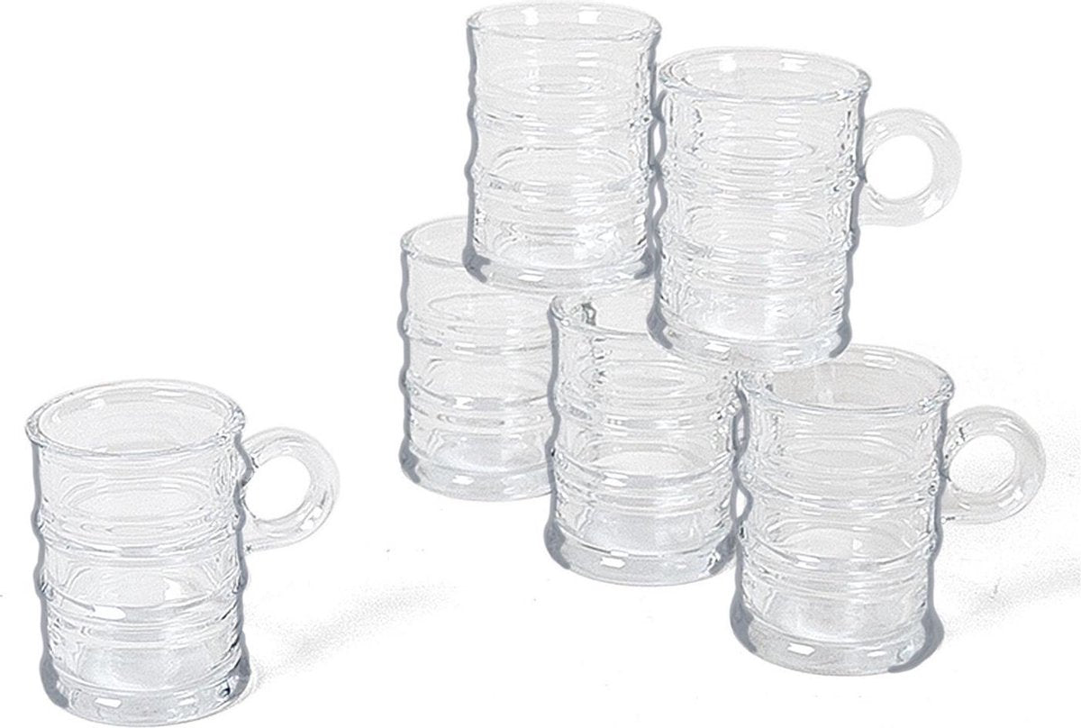 12x stuks Shotglazen transparant 85 ml - Glazen - Shotjes - mini bierpullen/bierglazen