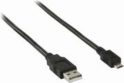 USB-Kabel | USB-A Male | USB Micro-B Male | Vernikkeld | 1.00 m | Rond | PVC | Zwart | Polybag