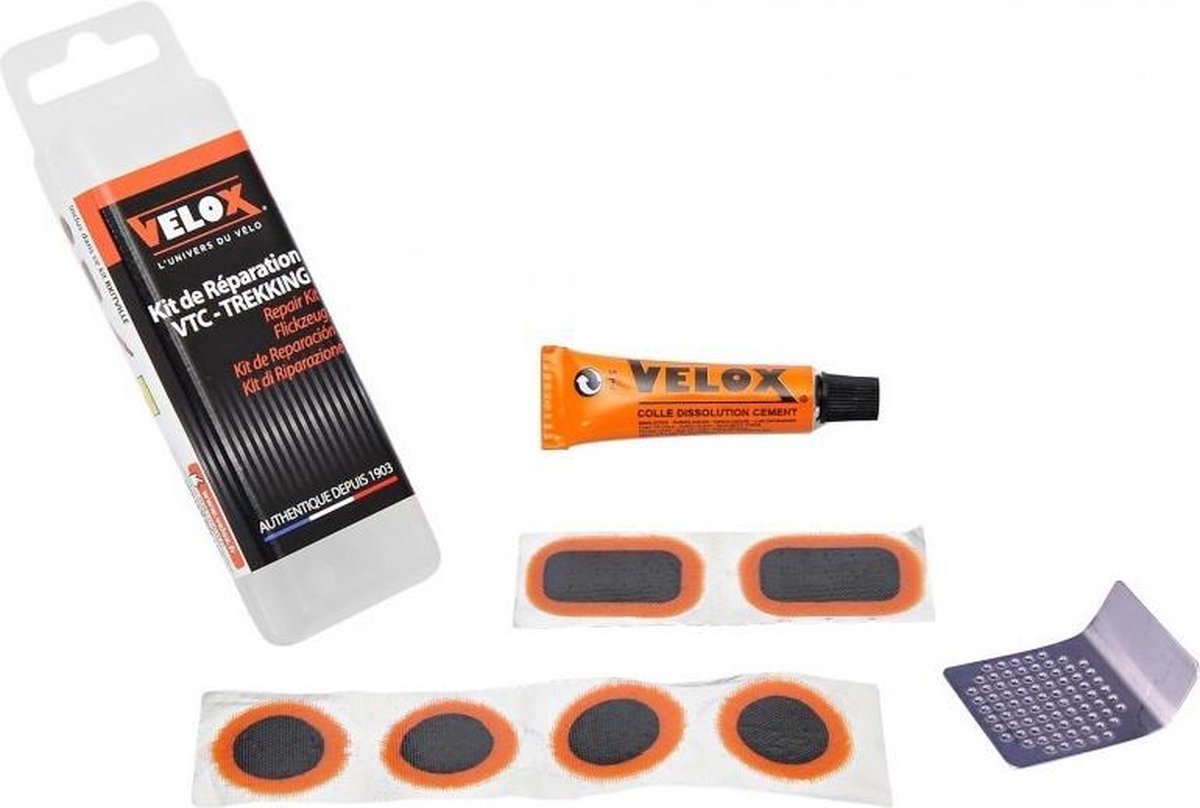 Velox Bandreparatieset Atb/mtb Zwart/oranje 7-delig