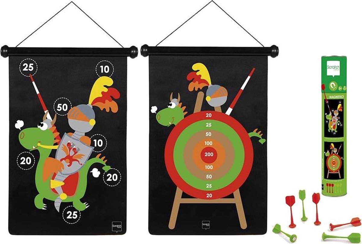 Scratch Dartspel Ridders Magnetisch 36 X 55 Cm Tweezijdig