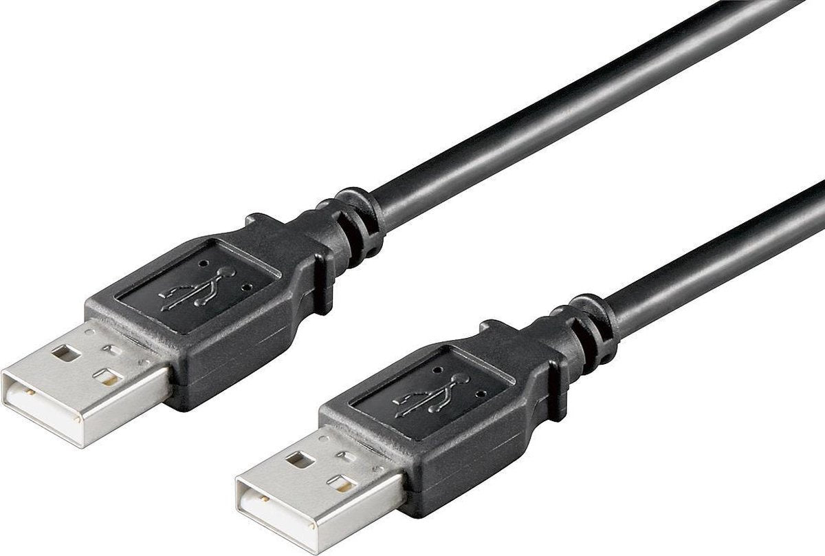 USB-Kabel | USB 2.0 | USB-A Male | USB-A Male | 480 Mbps | Vernikkeld | 3.00 m | Rond | PVC | Zwart | Label