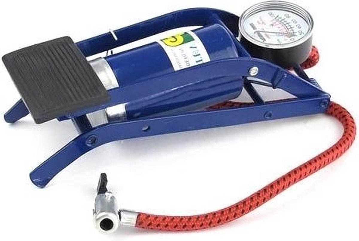 Voetpomp met manometer - Autobanden - Fietspomp - Bandenpomp auto - Luchtbed