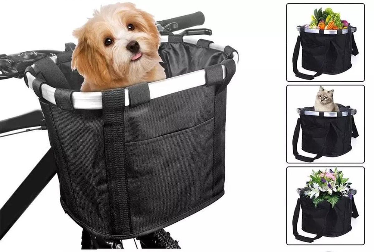 Ariko Fietsmand Hond  - Boodschappentas - Hondenmand Fiets - Fietsmand Hond Voorop - Fietsmand Hond Bagagedrager - Fietstas Hond - Stuurtas - huisdier- kat