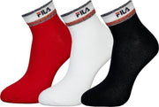 Fila - 6-pack Enkel Sokken - Rood/Wit/Blauw - Maat 39-42