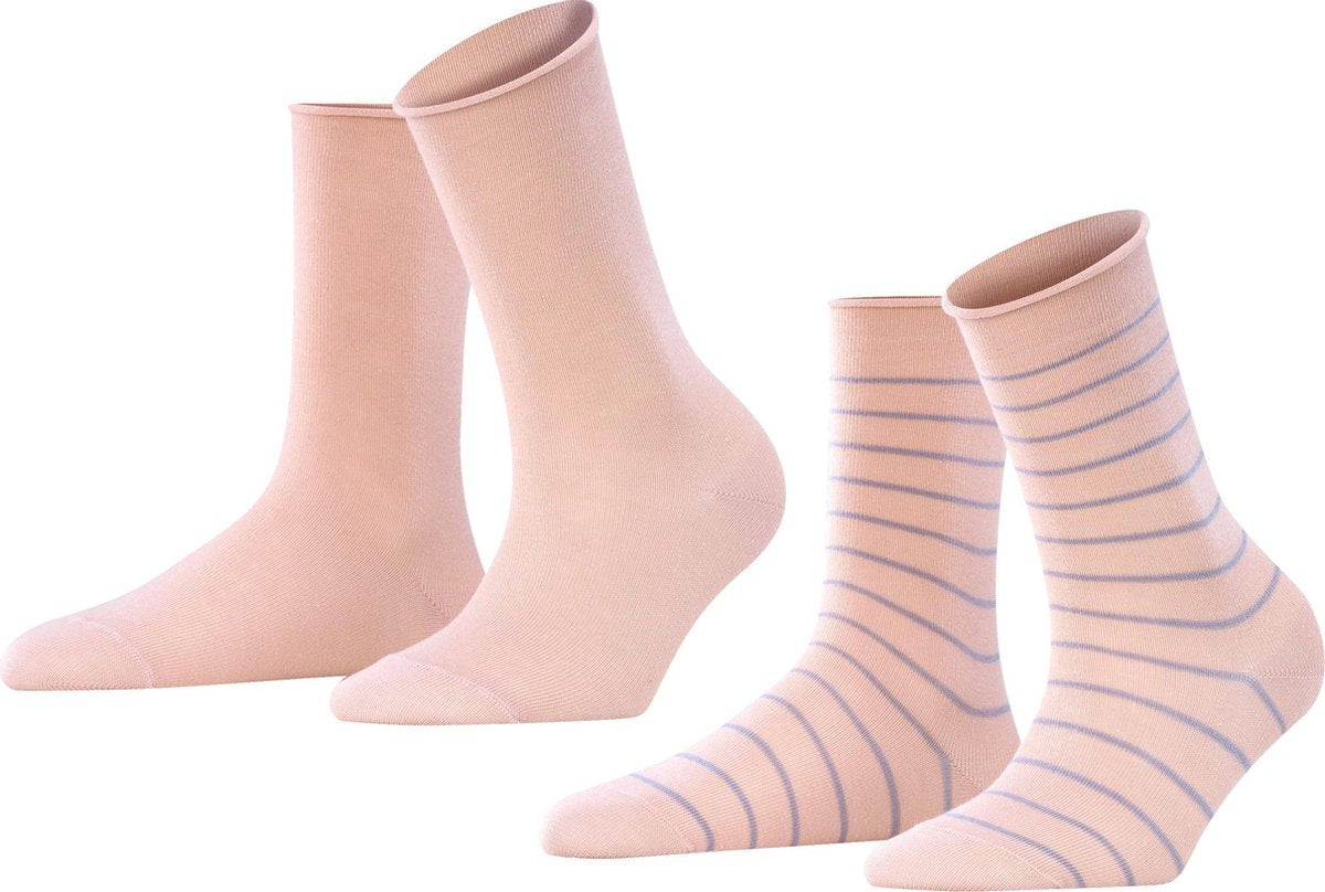 FALKE Happy Stripe Doublepack Dames Sokken - Maat 35-38