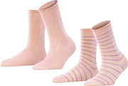 FALKE Happy Stripe Doublepack Dames Sokken - Maat 35-38