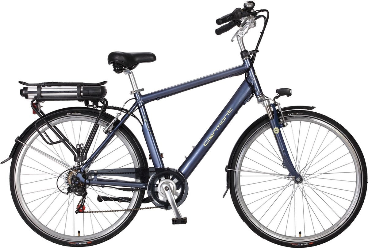 MBM CLERMONT Elektrische Fiets  Heren  48 Cm  6 Speed  Grijs - Blauw - 26 Inch