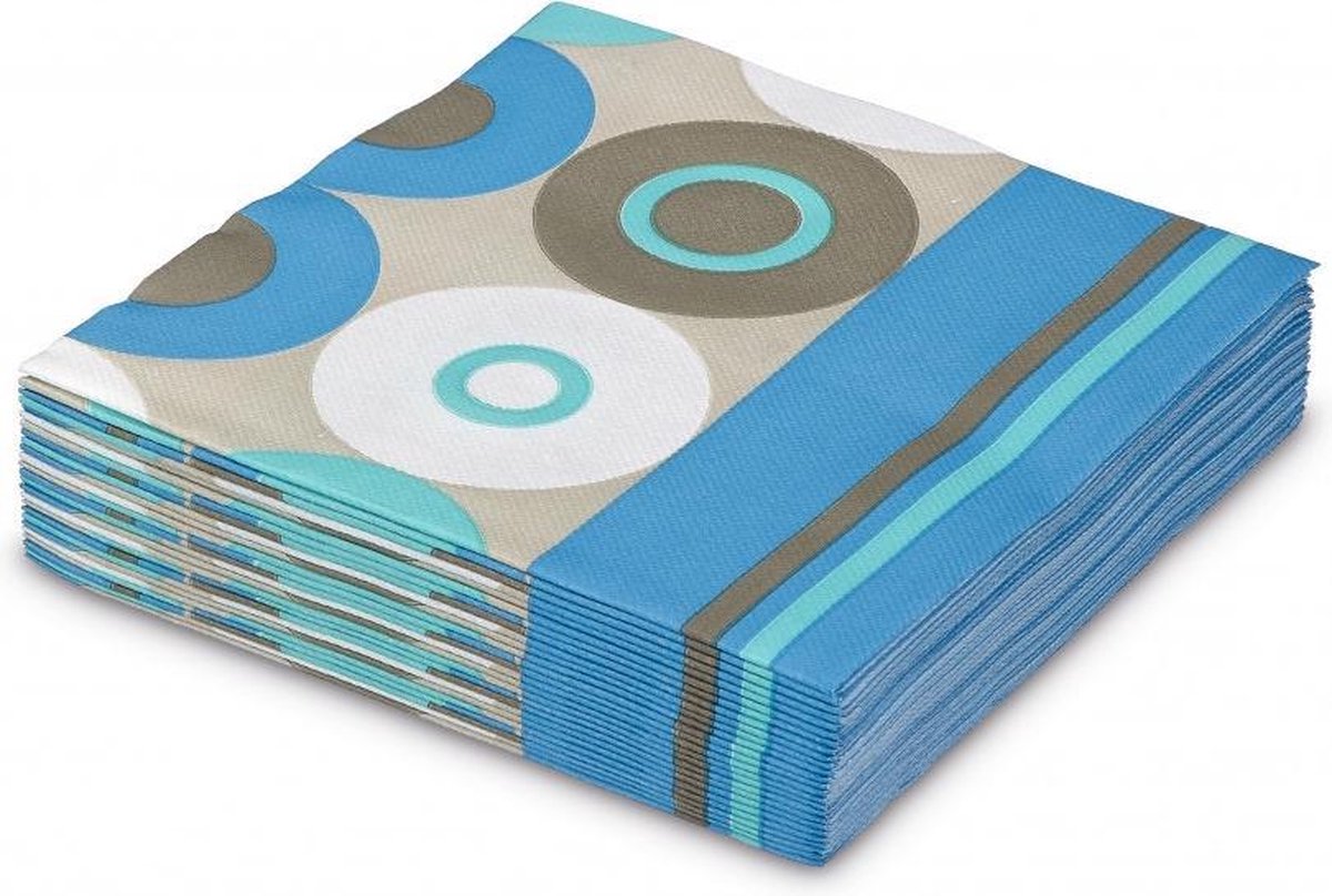 GALA Servetten - Crazy Dots Azur - 40x40cm - 25 Stuks - Dessin
