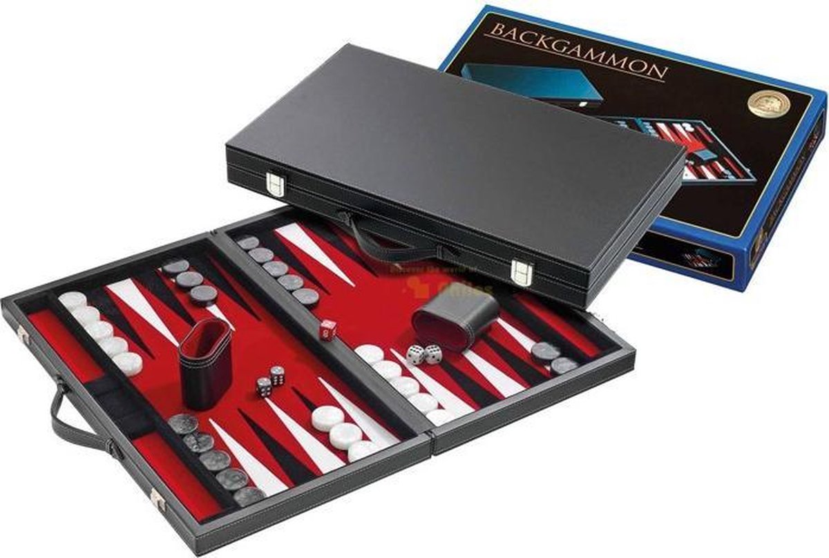 Backgammon Koffer Medium Standaard (Rood)