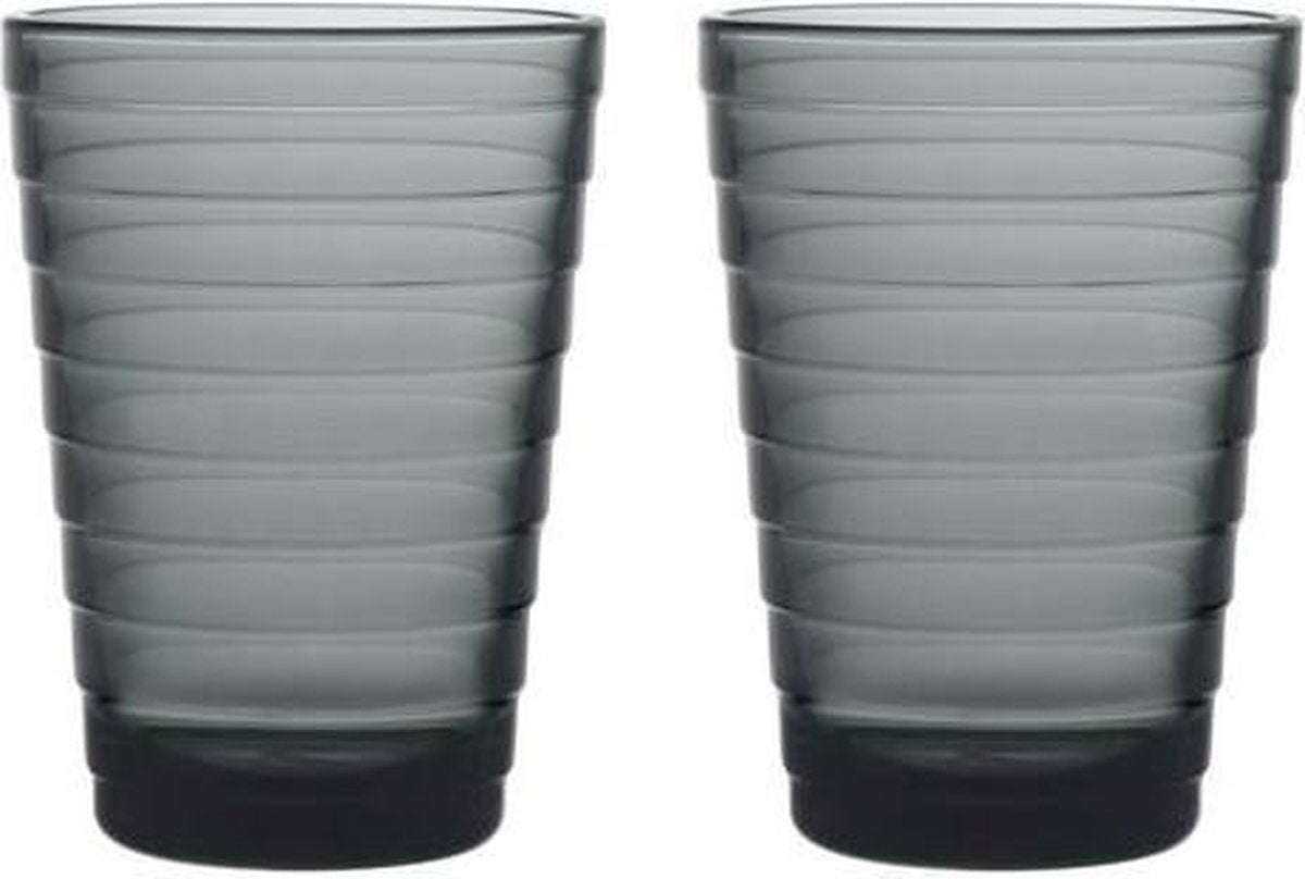 Iittala Glas Aino Aalto Donkergrijs 330 ml - 2 Stuks