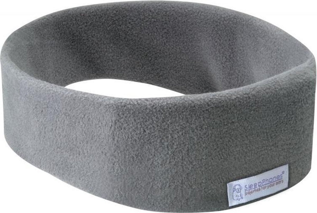 SleepPhones® Effortless Fleece Soft Grey - Bluetooth-hoofdtelefoon met Draadloos QI Opladen - Medium