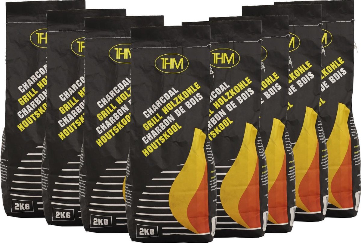 THM Houtskool 2 kg - Omzak 8 stuks