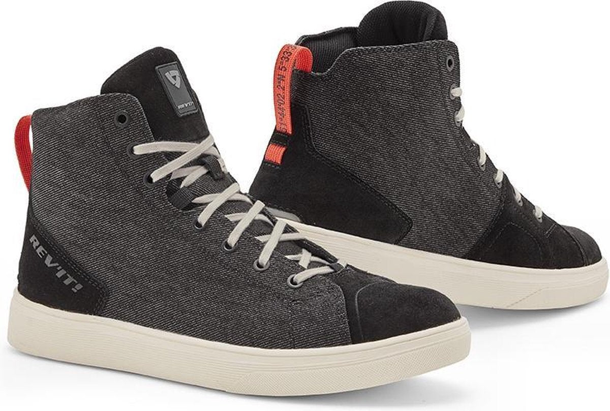 REV'IT! Delta H2O Black White Motorcycle Shoes 47