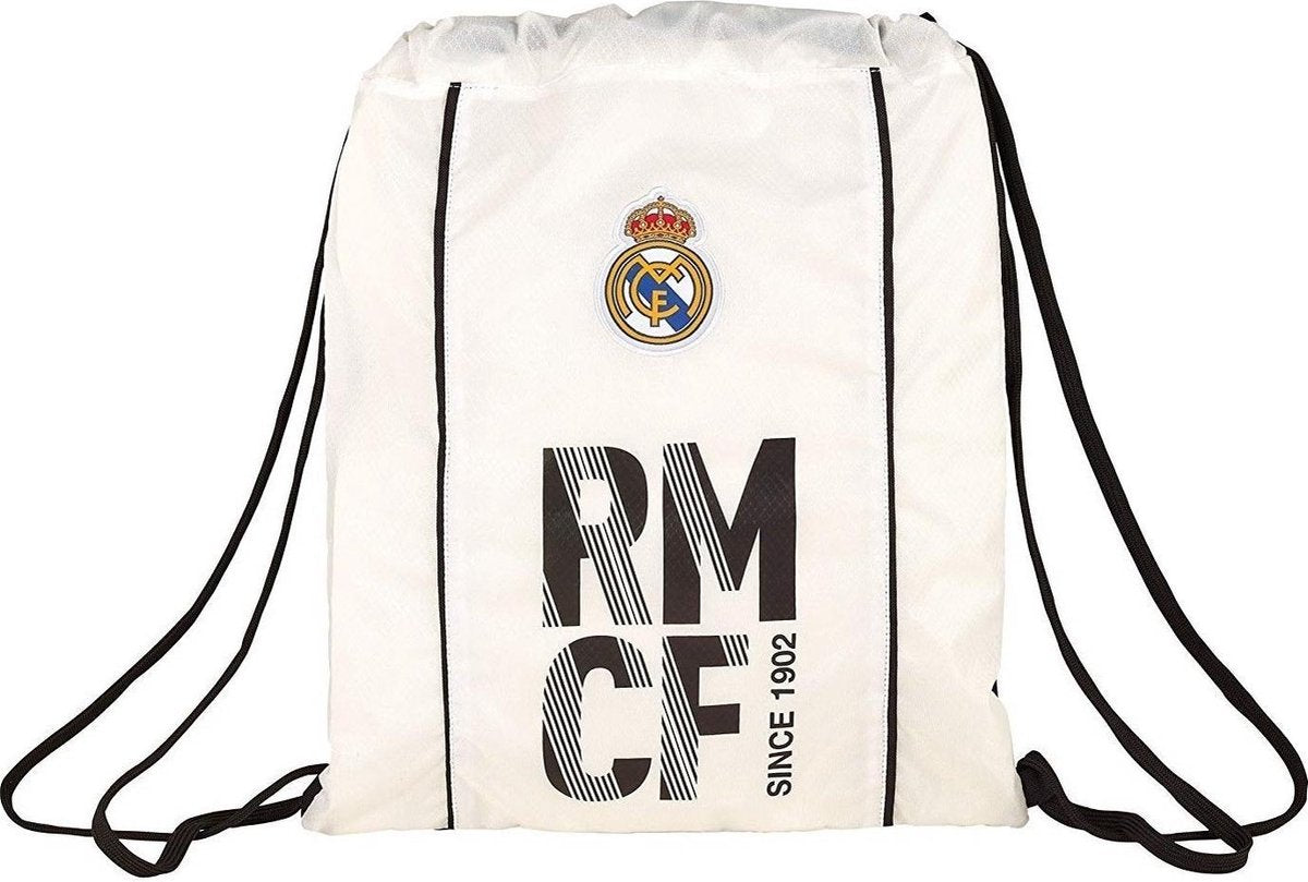 Real Madrid Saco Plano Gym sack - zwemtas wit/zwart 41x34cm