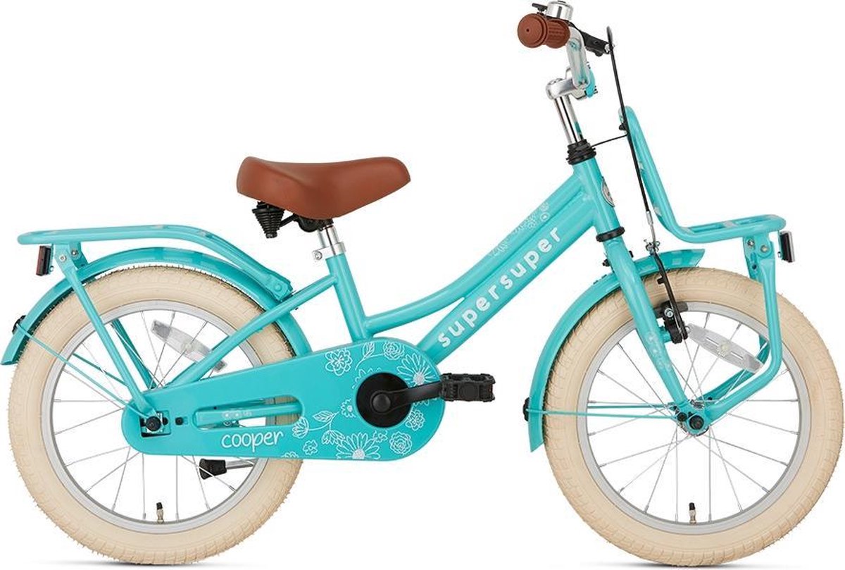 Supersuper Cooper Kinderfiets - 16 inch - Turquoise