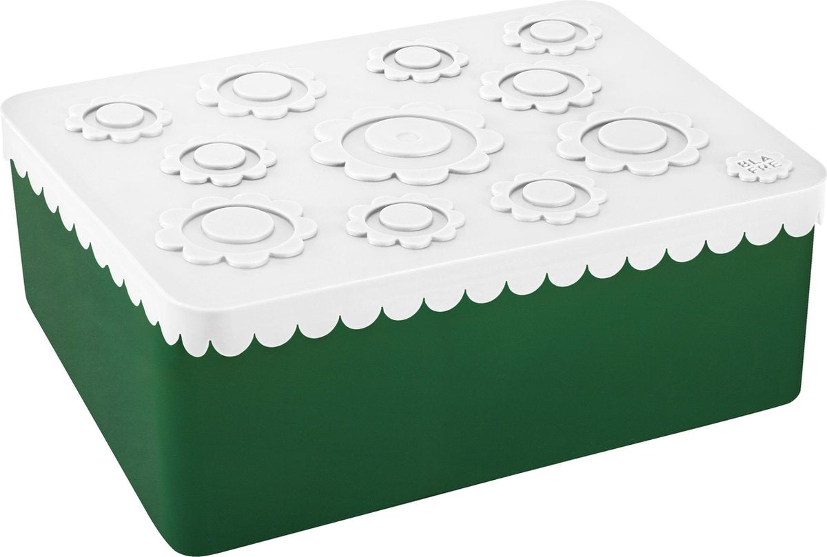 Brooddoos / Lunchbox Flower White/dark green| Blafre